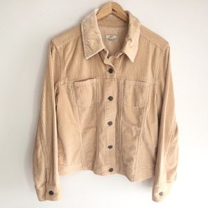 J. Jill Jacket Waist Length Beige Tan Corduroy Med